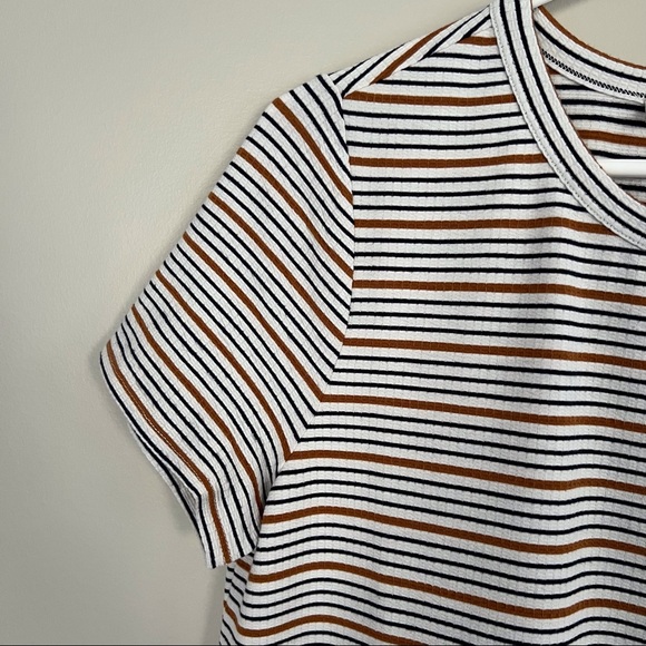 Loft Stripe Tiered Short Sleeve Knit Dress Medium - Picture 7 of 8